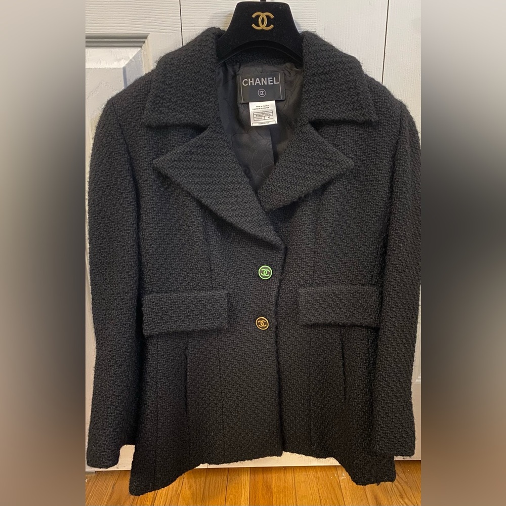 AUTHENTIC Chanel black jacket top coat